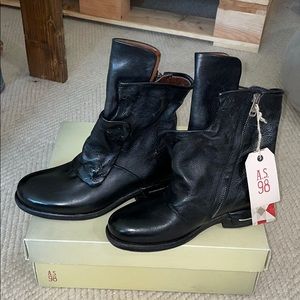 A.S.98 Black leather boots-NEVER WORN SZ EU 37=7